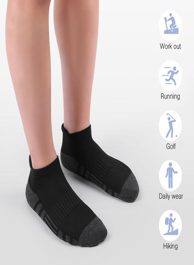 Felicigeely Ankle Athletic Running Socks Low Cut Sports Socks Breathable Cushioned Tab Socks for Men Women 6 Pairs (US, Numeric, 9, 12, Regular, Regular, White/Black/Grey Assorted) - Image 5
